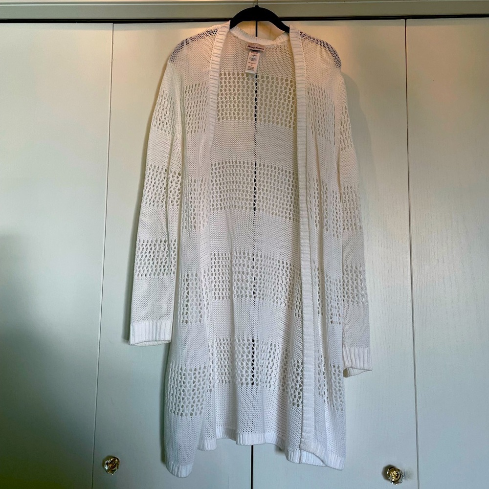 Open knit cardigan